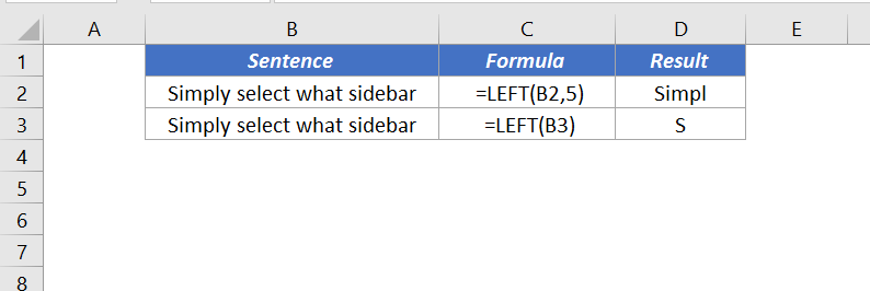 excel left right function