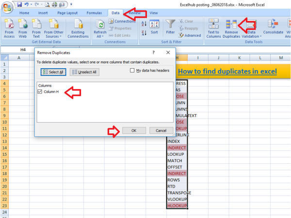 How To Find Duplicates In Excel 3 Ways To Check For Duplicates Excelhub 1332