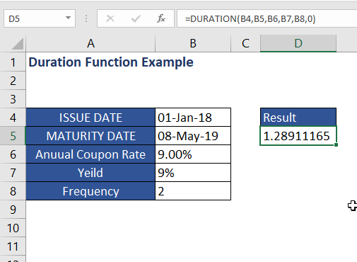 How To Use Excel DURATION Function Excelhub